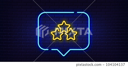 Neon light speech bubble. Ranking stars line icon. Star rating sign. Best rank symbol. Neon light background. Ranking stars glow line. Brick wall banner. Vector Neon light speech bubble. Ranking stars line icon. Star rating sign. Best rank symbol. Neon light background. Ranking stars glow line. Brick wall banner. Vector 104104137