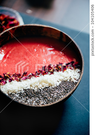 Banana and Strawberry Smoothie 104105406