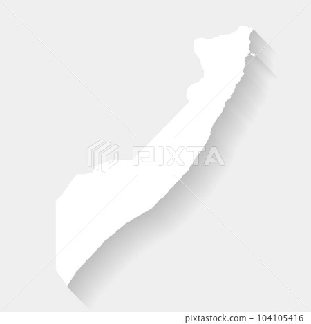 Simple white map of Somalia, vector, illustration, eps 10 file 104105416