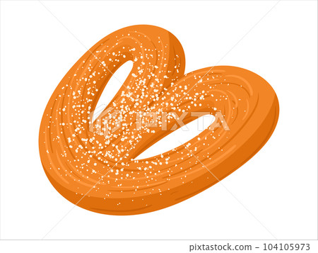 Cartoon puff pastry. Bakery tasty puff bun, sweet wheat baked pastry flat vector illustration. Flour confectionery Cartoon puff pastry. Bakery tasty puff bun, sweet wheat baked pastry flat vector illustration. Flour confectionery 104105973