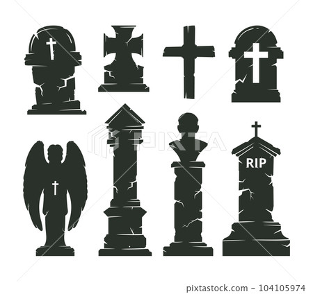 Rip Tombstone Silhouette Clip Art