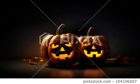 The Halloween pumpkin on black background - Stock Illustration ...