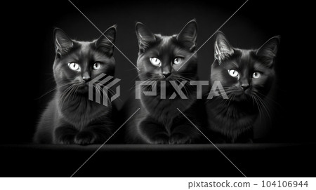 black and white cats portrait black and white cats portrait 104106944
