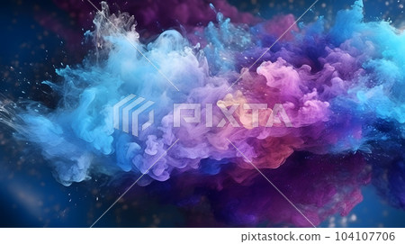 Explosion of blue, aqua and violet dust in center canvas Explosion of blue, aqua and violet dust in center canvas 104107706