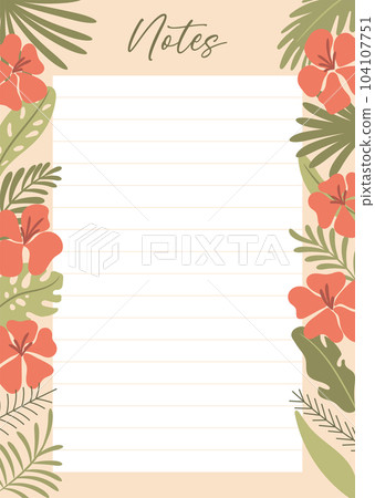 Printable notes concept, with tropical exotic background Printable notes concept, with tropical exotic background 104107751
