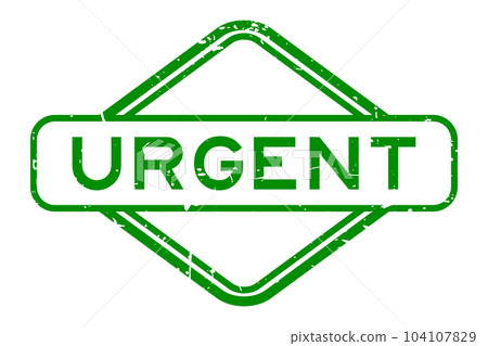 Grunge green urgent word rubber square seal stamp on white background Grunge green urgent word rubber square seal stamp on white background 104107829