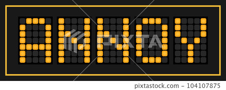 Orange color led banner in word annoy on black background Orange color led banner in word annoy on black background 104107875