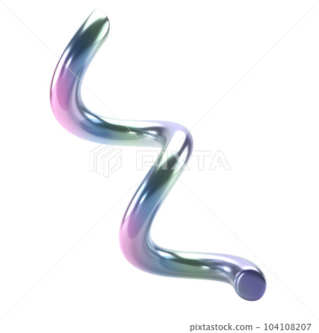 3d metallic shape holographic abstract spiral. Glossy geometric primitives isolated with clipping path. Iridescent trendy design 3d metallic shape holographic abstract spiral. Glossy geometric primitives isolated with clipping path. Iridescent trendy design 104108207