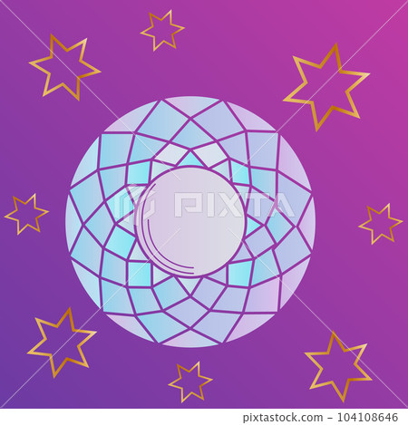 Beautiful pastel crystals drawing. Hand drawn illustration of natural crystal gem 104108646