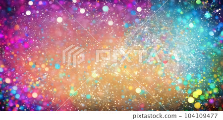 Holographic rainbow glitter blurred abstract background. Neon multi colored particles or sparkles with depth of field. Colorful bokeh defocused light effects. Unicorn magic backdrop Holographic rainbow glitter blurred abstract background. Neon multi colored particles or sparkles with depth of field. Colorful bokeh defocused light effects. Unicorn magic backdrop 104109477