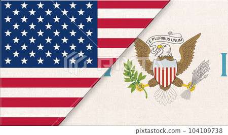 Flags of USA and Virgin Islands. USA and Virgin Islands relations 104109738