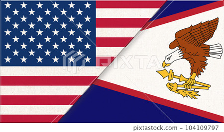 Flags of USA and American Samoa. USA and American Samoa relations 104109797