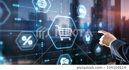 Online E-Commerce business technology internet concept Online E-Commerce business technology internet concept 104109814