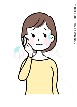 Female expression shock vector illustration material 104110032