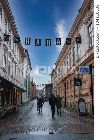 Magical view of the Burunnsparken city centre of Gothenburg, Sweden. Old town of Gothenburg. Magical view of the Burunnsparken city centre of Gothenburg, Sweden. Old town of Gothenburg. 104110638