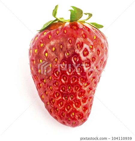 one red strawberry isolated on a white background 104110939