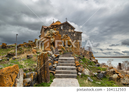 Hayravank Monastery on coast of Sevan Lake in Armenia Hayravank Monastery on coast of Sevan Lake in Armenia 104112503