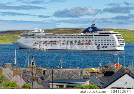 MSC Lirica Cruise ship in in Lerwick - Shetland Islands, Scotland 104112674