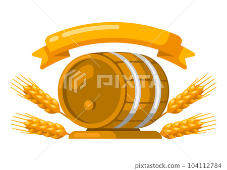 Emblem with beer objects. Beer festival or Oktoberfest. 104112784