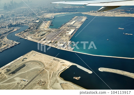 Dubai View from Air, insustrial ports Dubai View from Air, insustrial ports 104113917