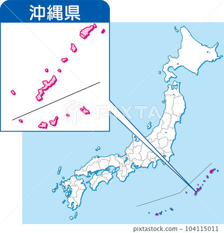 Map of Okinawa Prefecture_Color Map of Japan_47_ Okinawa Prefecture is here in the map of Japan_Okinawa Prefecture 104115011