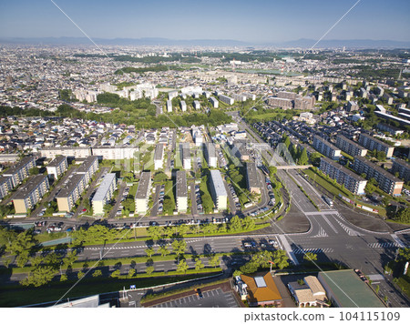 Kozoji New Town shining in the morning sun Iwanaridai/Fujiyamadai Kasugai City, Aichi Prefecture (Aerial shot by drone) Kozoji New Town shining in the morning sun Iwanaridai/Fujiyamadai Kasugai City, Aichi Prefecture (Aerial shot by drone) 104115109