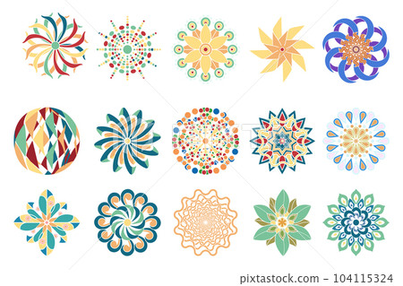 Vector Set of Windmills, Wind Spinners, and Pinwheels. 104115324