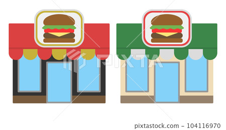 漢堡店建築外觀插圖素材 漢堡店建築外觀插圖素材 104116970