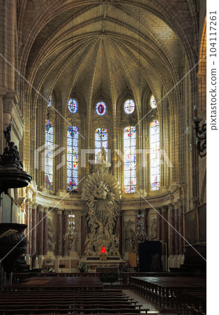 Image of interior of Saint Nazaire Cathedral in Beziers Image of interior of Saint Nazaire Cathedral in Beziers 104117261