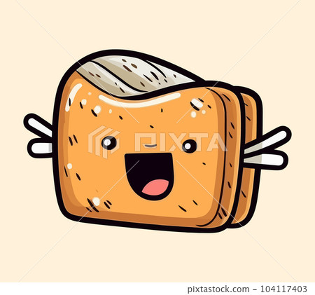 Vector Art, Cute Cartoon Bread Vector Art, Cute Cartoon Bread 104117403