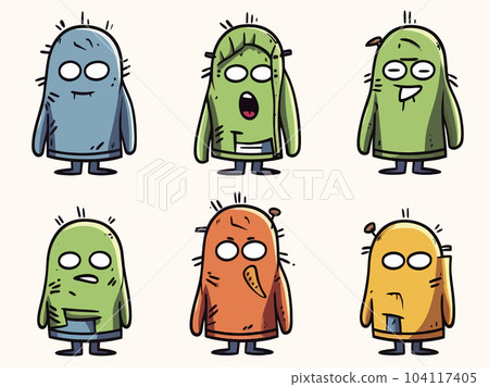 Vector Art, Set of Abstract Cartoon Coat Vector Art, Set of Abstract Cartoon Coat 104117405