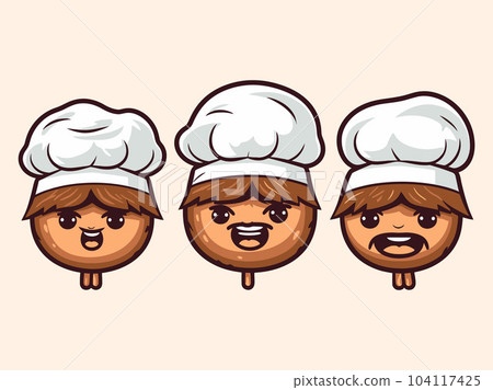 Vector Art, Set Chef Head Vector Art, Set Chef Head 104117425