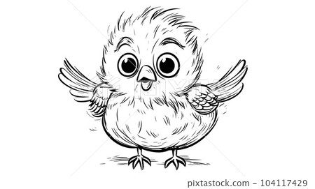 Vector Art, Cute Cartoon Baby Eagle Vector Art, Cute Cartoon Baby Eagle 104117429
