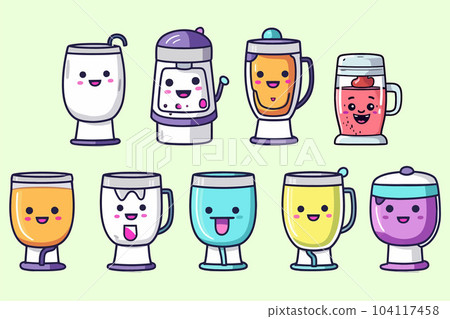 Vector Art, Set of Cute Blender Character Vector Art, Set of Cute Blender Character 104117458