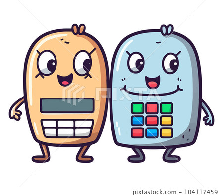 Vector Art, Set of Cute Calculator Character Vector Art, Set of Cute Calculator Character 104117459