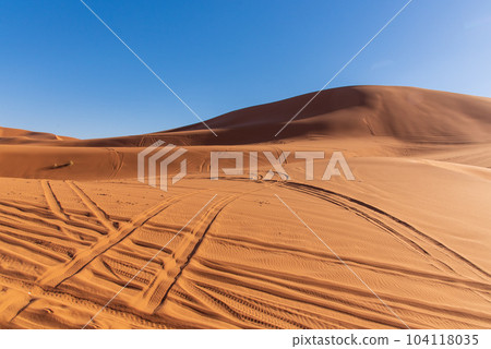 駱駝在摩洛哥撒哈拉沙漠徒步旅行 駱駝在摩洛哥撒哈拉沙漠徒步旅行 104118035