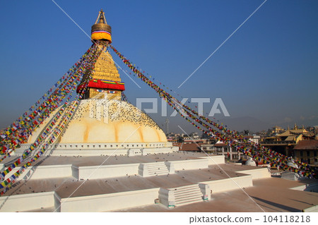 世界文化遺產加德滿都谷地博達哈大佛是尼泊爾最大的藏傳佛教佛塔 世界文化遺產加德滿都谷地博達哈大佛是尼泊爾最大的藏傳佛教佛塔 104118218