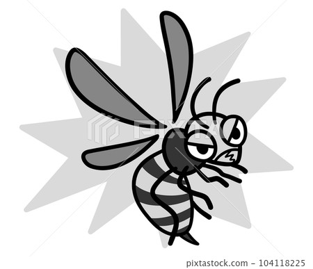 Angry wasp black and white 104118225