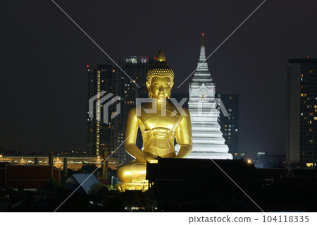 A giant Buddha statue at the temple "Wat Pakanam" in Bangkok, Thailand 104118335