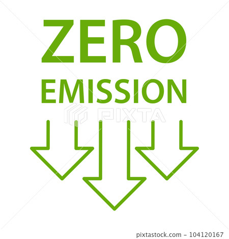 net zero carbon footprint icon vector emissions free  no atmosphere pollution CO2 neutral stamp for graphic design, logo, website, social media, mobile app, UI 104120167