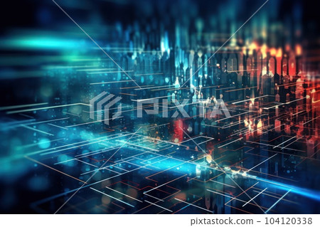Global business, internet network connection, IoT Internet of Things, business intelligence concept. Busines global network, futuristic technology background. AI generative 104120338