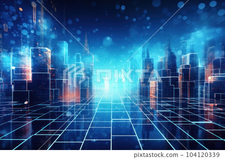 Global business, internet network connection, IoT Internet of Things, business intelligence concept. Busines global network, futuristic technology background. AI generative 104120339