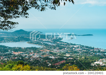 Sea view from a mountain on Koh Samui Sea view from a mountain on Koh Samui 104120401
