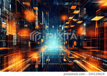 Global business, internet network connection, IoT Internet of Things, business intelligence concept. Busines global network, futuristic technology background. AI generative 104120629