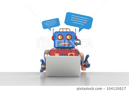 Chatbot or assistant robot chat with speech bubble Chatbot or assistant robot chat with speech bubble 104120817
