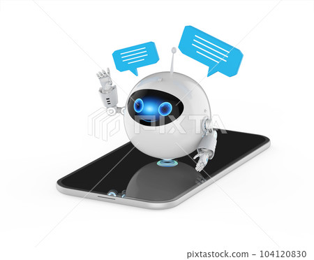 Chatbot or assistant robot chat with speech bubble Chatbot or assistant robot chat with speech bubble 104120830