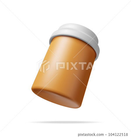 3D Plastic Pill Bottles Isolated. 104122518