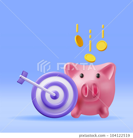 3D Piggy Bank with Dart Target 104122519