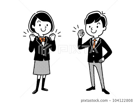 矢量圖素材：有上進心的男女學生 104122808