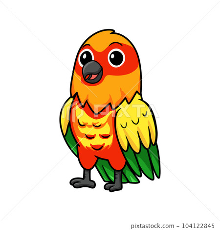Cute yellow and green parrot lovebird cartoon Cute yellow and green parrot lovebird cartoon 104122845